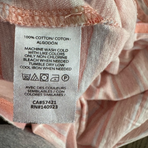 LOFT cotton short sleeve striped tee size medium casual summer wear - Picture 6 of 8